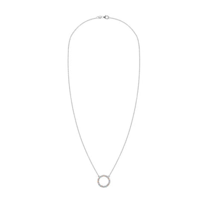 Rosecliff Circle Opal Necklace in 14k Gold (October)
