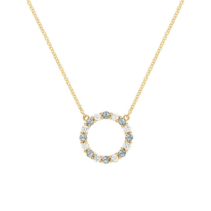 Rosecliff Circle Diamond & Alexandrite Necklace in 14k Gold (June)