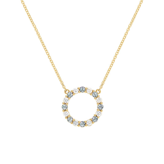 Rosecliff Circle Diamond & Alexandrite Necklace in 14k Gold (June)