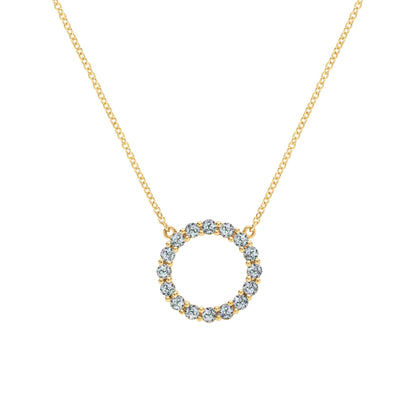 Rosecliff Circle Alexandrite Necklace in 14k Gold (June)