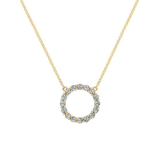 Rosecliff Circle Alexandrite Necklace in 14k Gold (June)