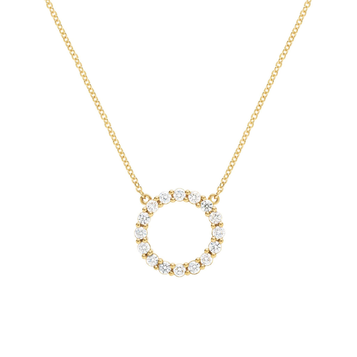 Rosecliff Circle Diamond Necklace in 14k Gold (April)