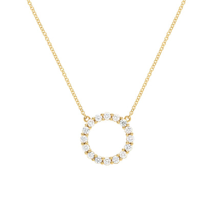 Rosecliff Circle Diamond Necklace in 14k Gold (April)