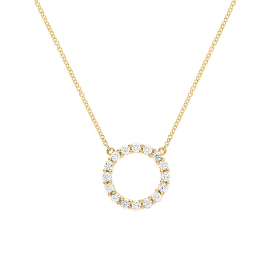 Rosecliff Circle Diamond Necklace in 14k Gold (April)