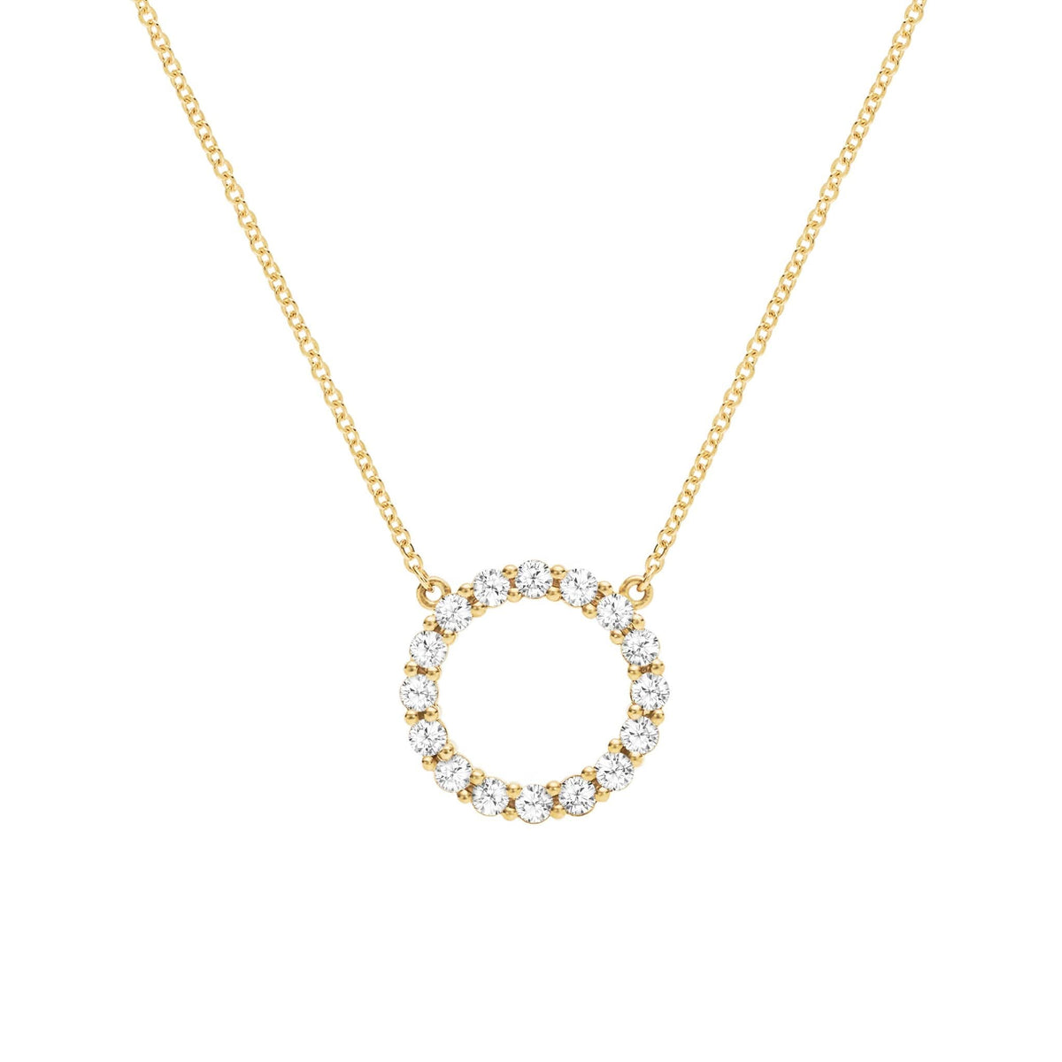 Rosecliff Circle White Topaz Necklace in 14k Gold (April)