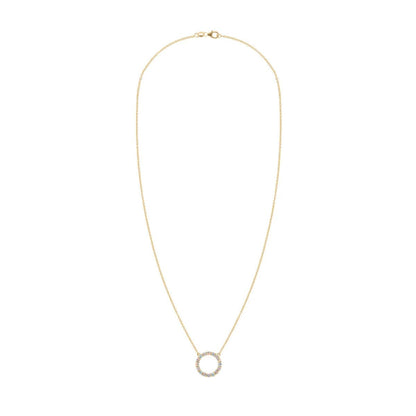 Rosecliff Circle Opal Necklace in 14k Gold (October)