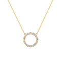 Rosecliff Circle Opal Necklace in 14k Gold (October)