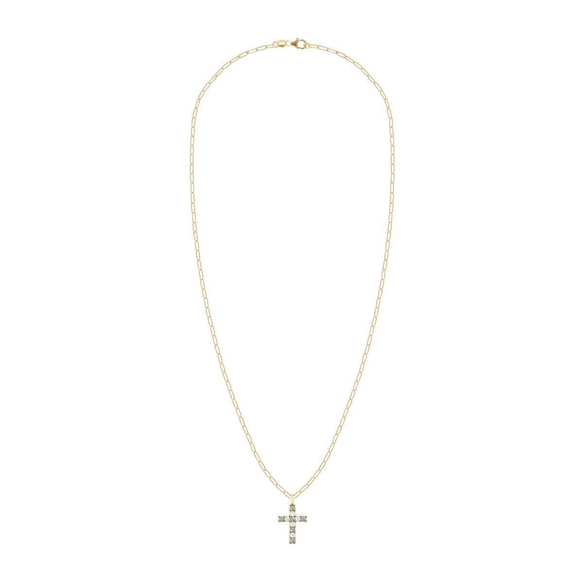 Rosecliff Cross Diamond & Alexandrite Pendant in 14k Gold (June)