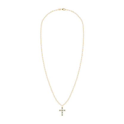 Rosecliff Cross Diamond & Alexandrite Pendant in 14k Gold (June)