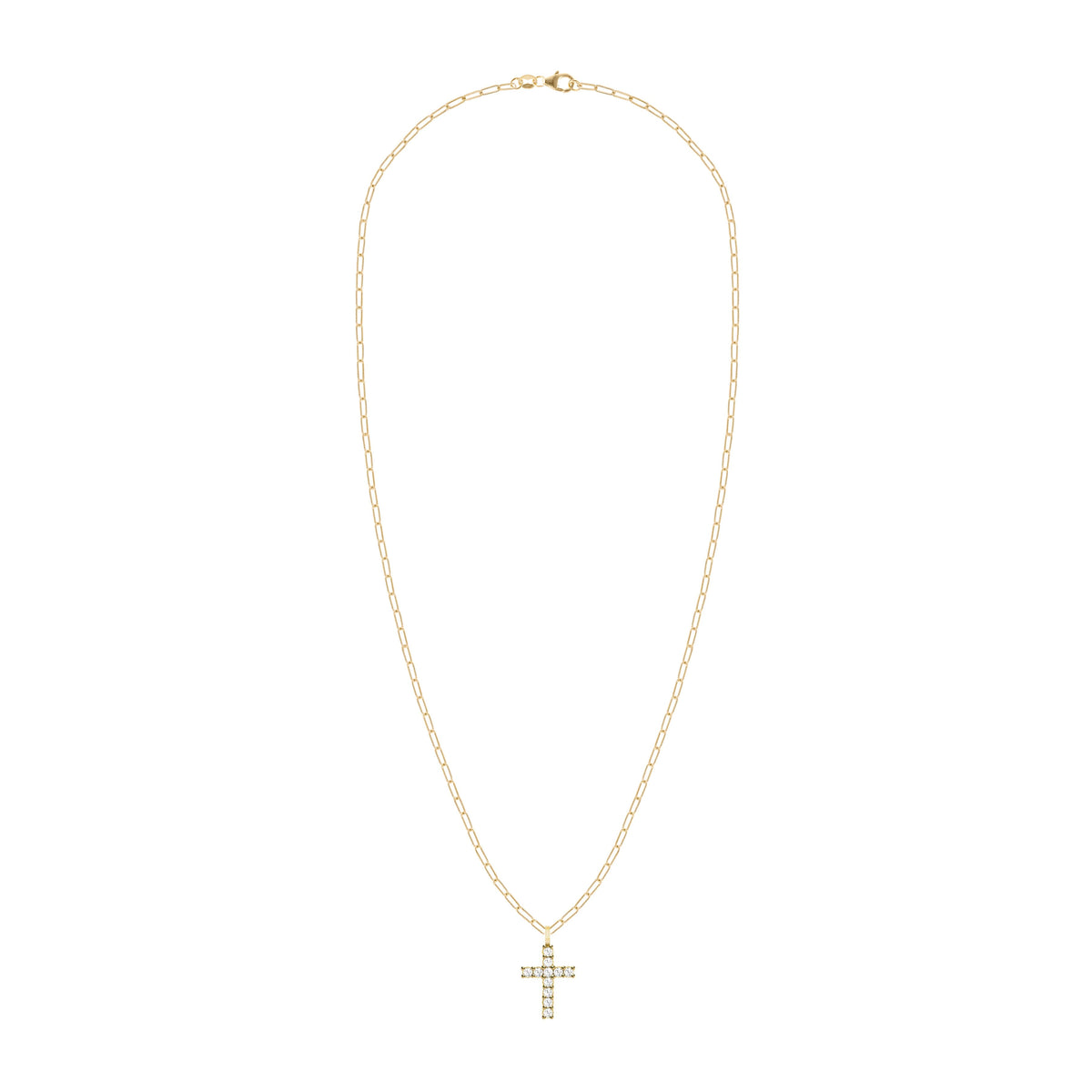 Rosecliff Cross Diamond Pendant in 14k Gold (April)