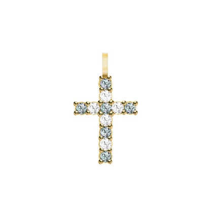 Rosecliff Cross Diamond & Alexandrite Pendant in 14k Gold (June)