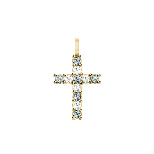 Rosecliff Cross Diamond & Alexandrite Pendant in 14k Gold (June)