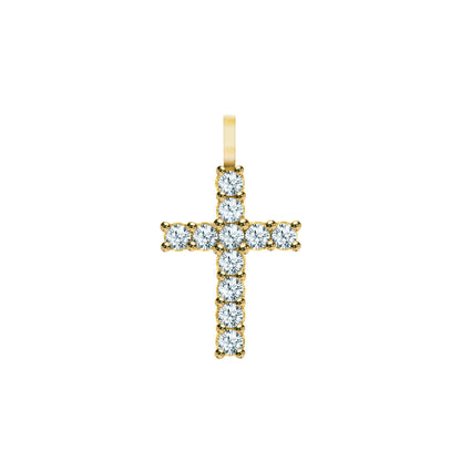 Rosecliff Cross Aquamarine Pendant in 14k Gold (March)