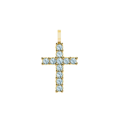 Rosecliff Cross Nantucket Blue Topaz Pendant in 14k Gold (December)