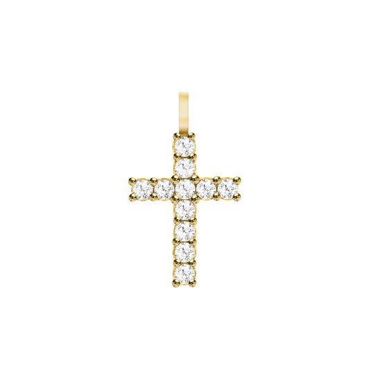 Rosecliff Cross Diamond Pendant in 14k Gold (April)