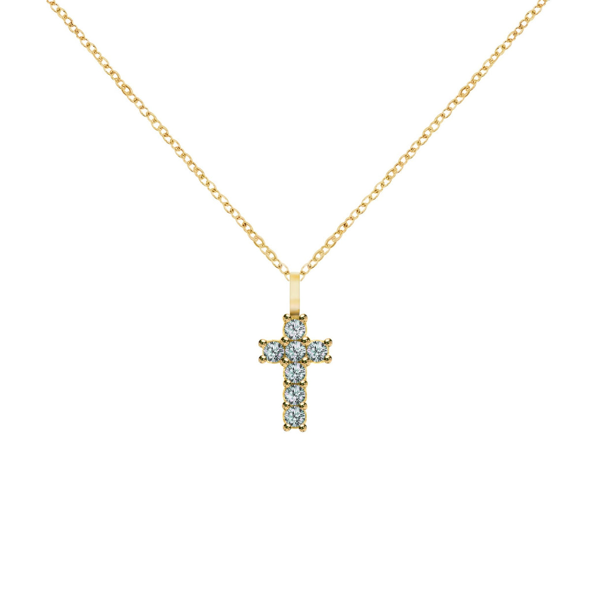 Rosecliff Small Cross Alexandrite Pendant in 14k Gold (June)