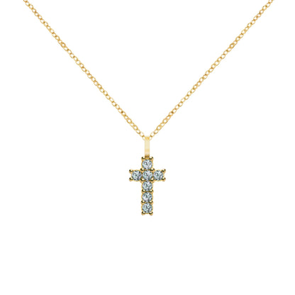Rosecliff Small Cross Alexandrite Pendant in 14k Gold (June)