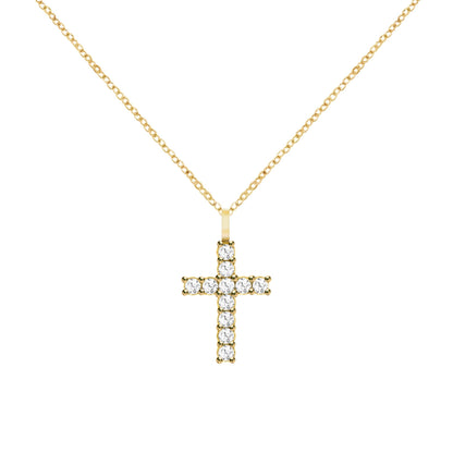 Rosecliff Cross Pendant in 14k Gold