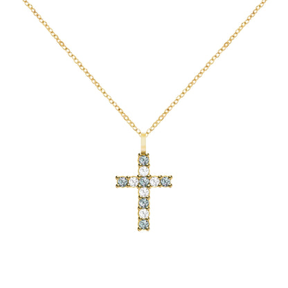 Rosecliff Cross Diamond & Alexandrite Pendant in 14k Gold (June)