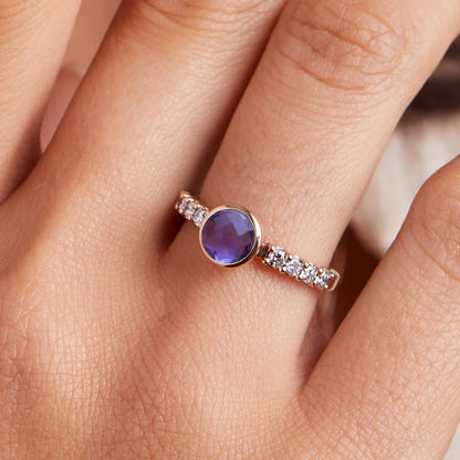 Rosecliff Grand Amethyst Ring in 14k Gold (February)