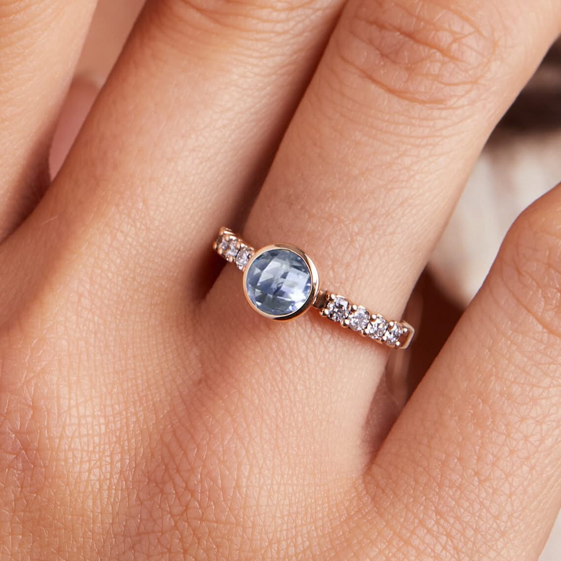 Rosecliff Grand Aquamarine Ring in 14k Gold (March)