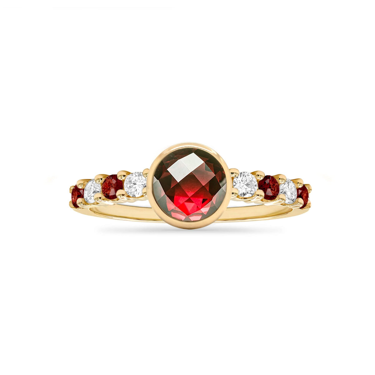 Rosecliff Grand Garnet Ring in 14k Gold (January)