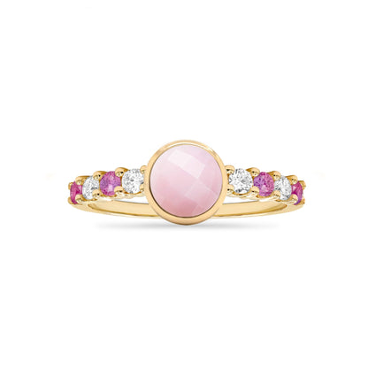Rosecliff Grand Pink Opal Ring in 14k Gold (October)