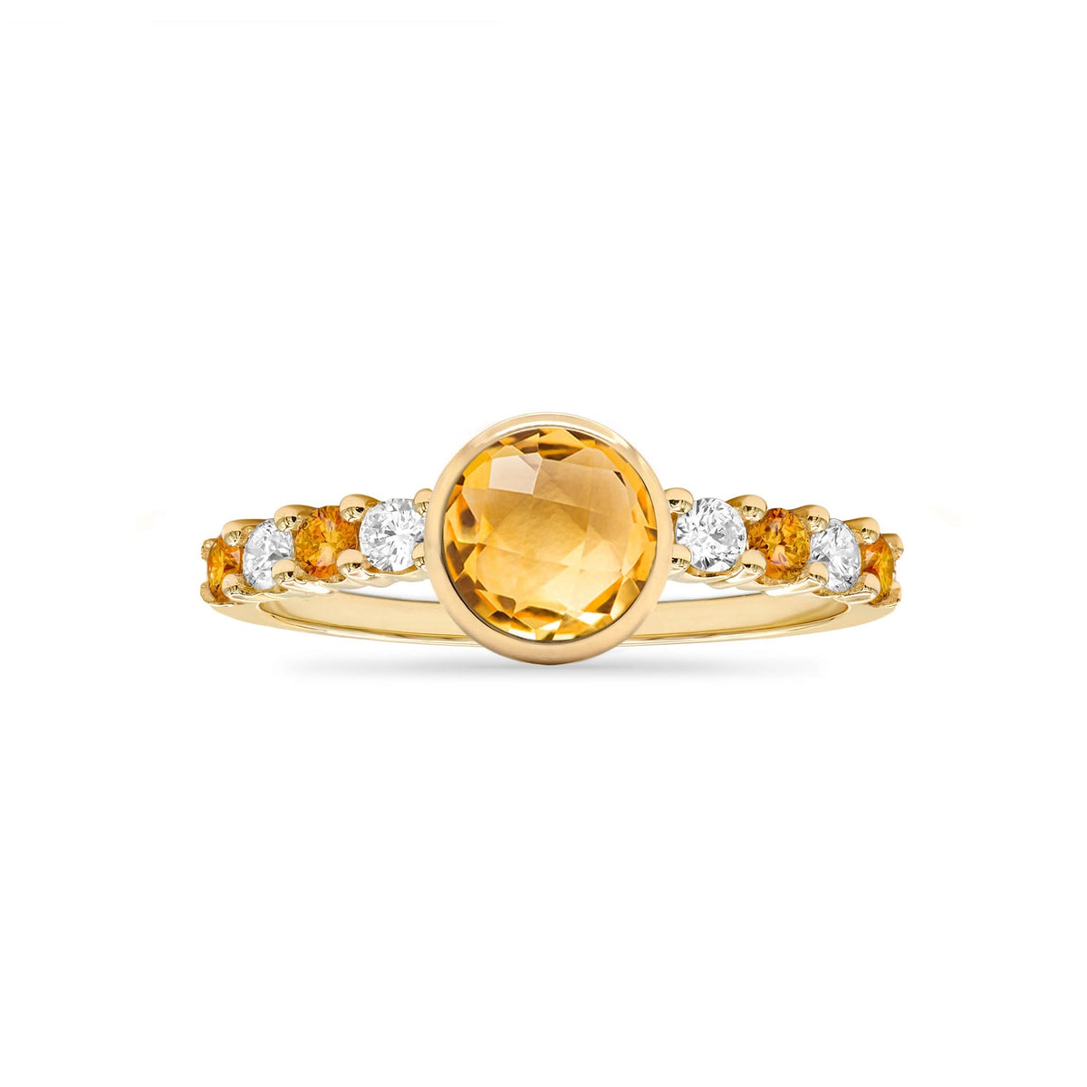 Rosecliff Grand Citrine Ring in 14k Gold (November)