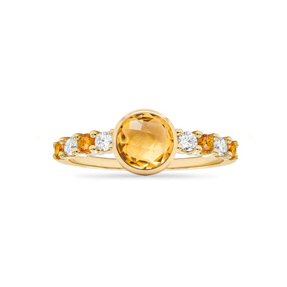 Rosecliff Grand Citrine Ring in 14k Gold (November)