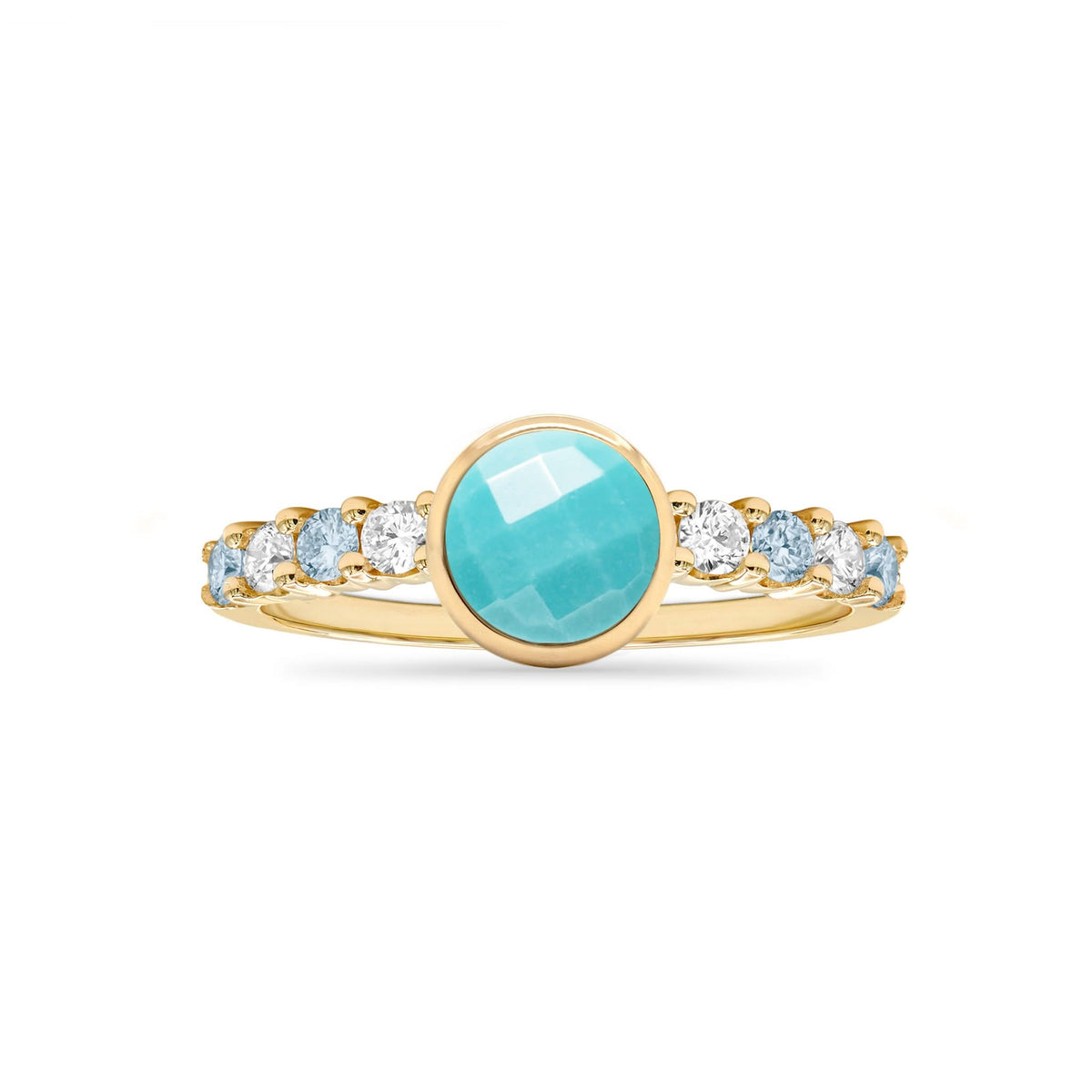 Rosecliff Grand Turquoise Ring in 14k Gold (December)