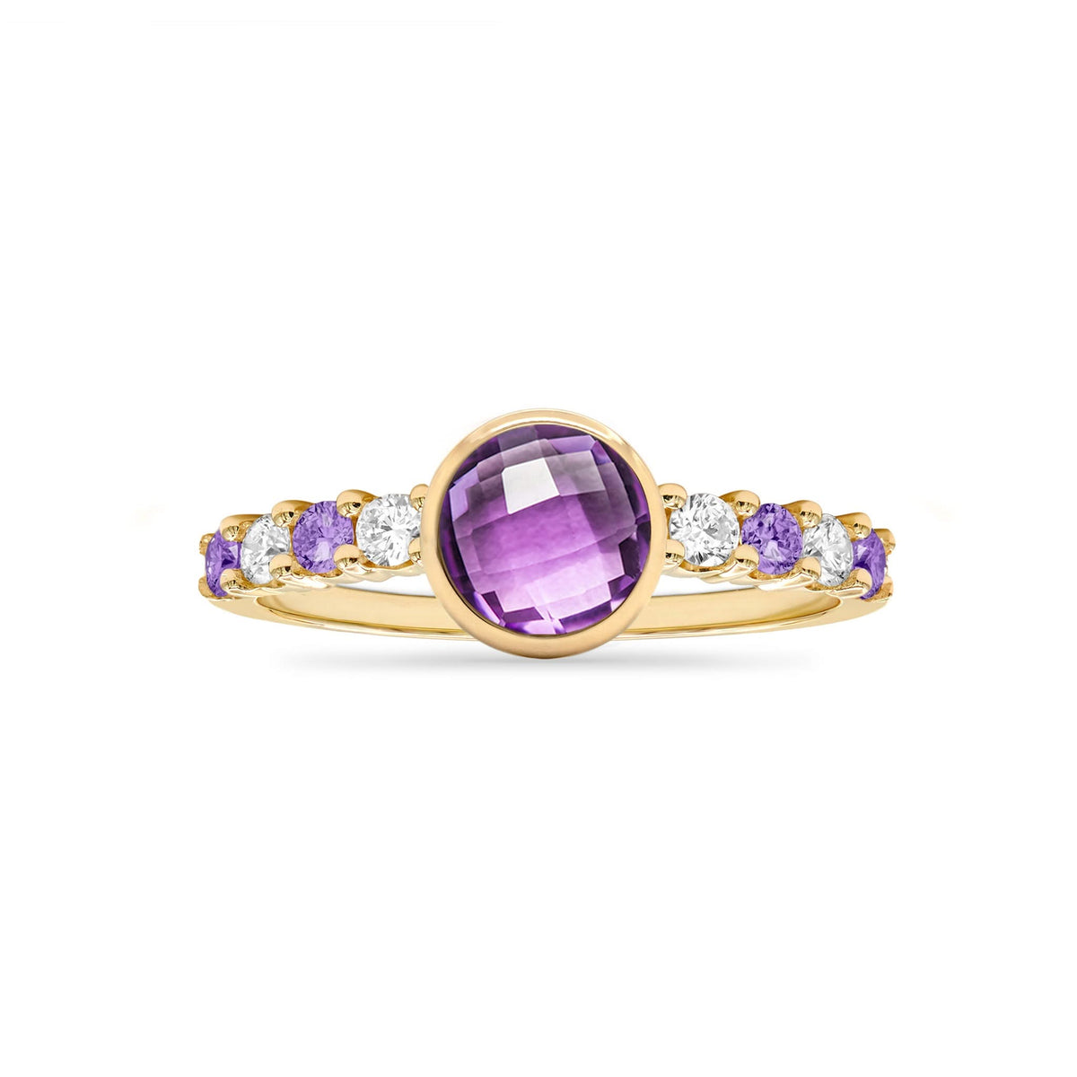 Rosecliff Grand Amethyst Ring in 14k Gold (February)