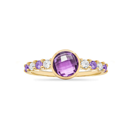 Rosecliff Grand Amethyst Ring in 14k Gold (February)