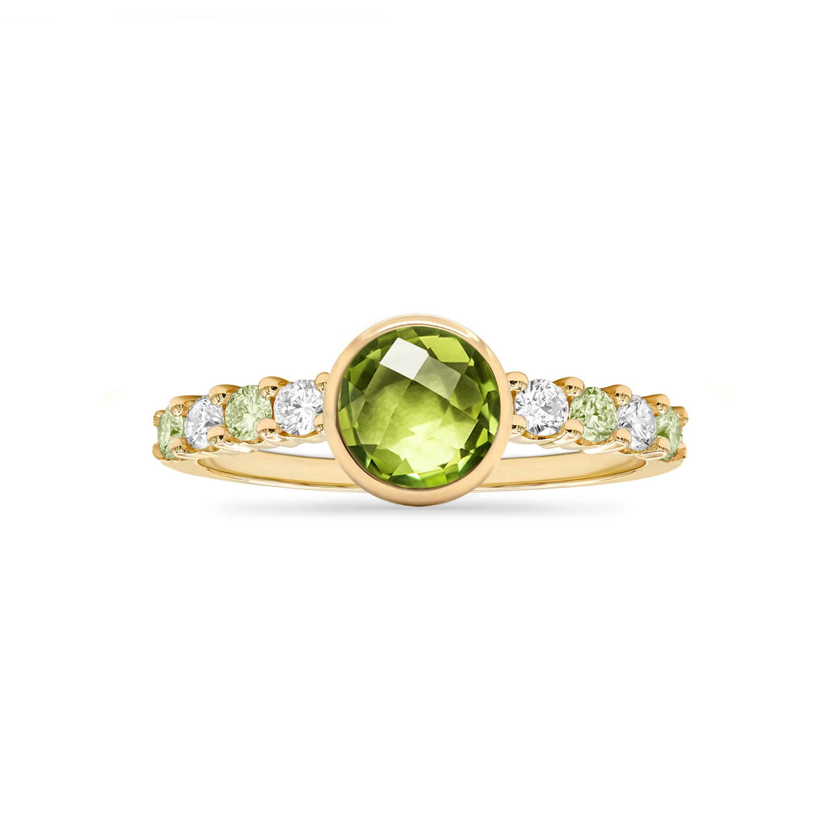 Rosecliff Grand Peridot Ring in 14k Gold (August)