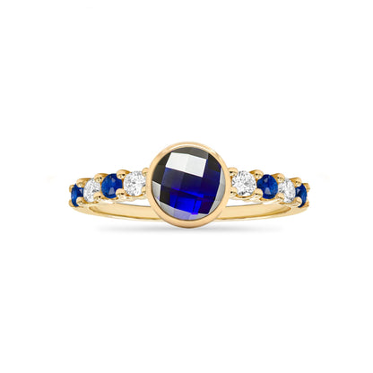 Rosecliff Grand Sapphire Ring in 14k Gold (September)