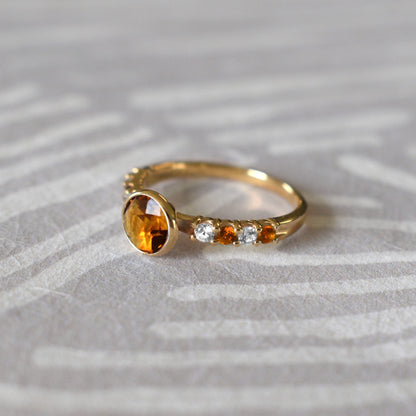 Rosecliff Grand Citrine Ring in 14k Gold (November)