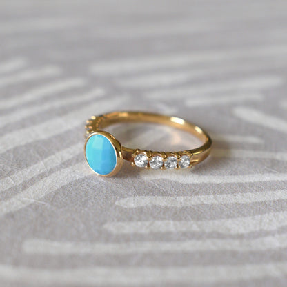 Rosecliff Grand Turquoise Ring in 14k Gold (December)