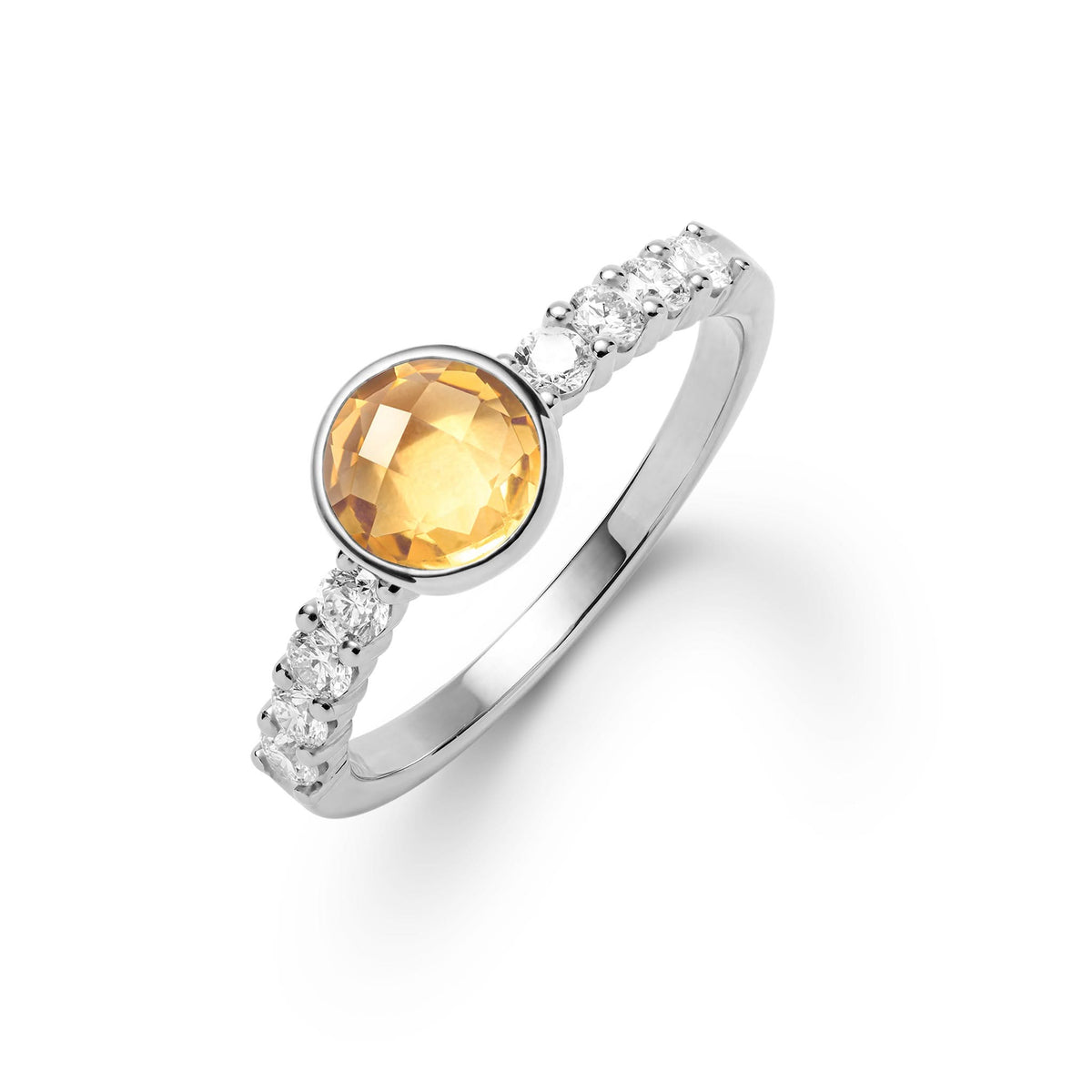Rosecliff Grand Citrine Ring in 14k Gold (November)