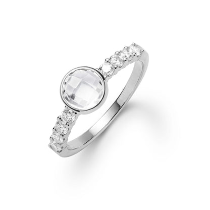 Rosecliff Grand White Topaz Ring in 14k Gold (April)