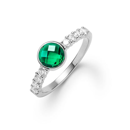 Rosecliff Grand Emerald Ring in 14k Gold (May)