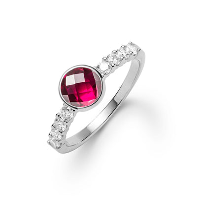 Rosecliff Grand Ruby Ring in 14k Gold (July)
