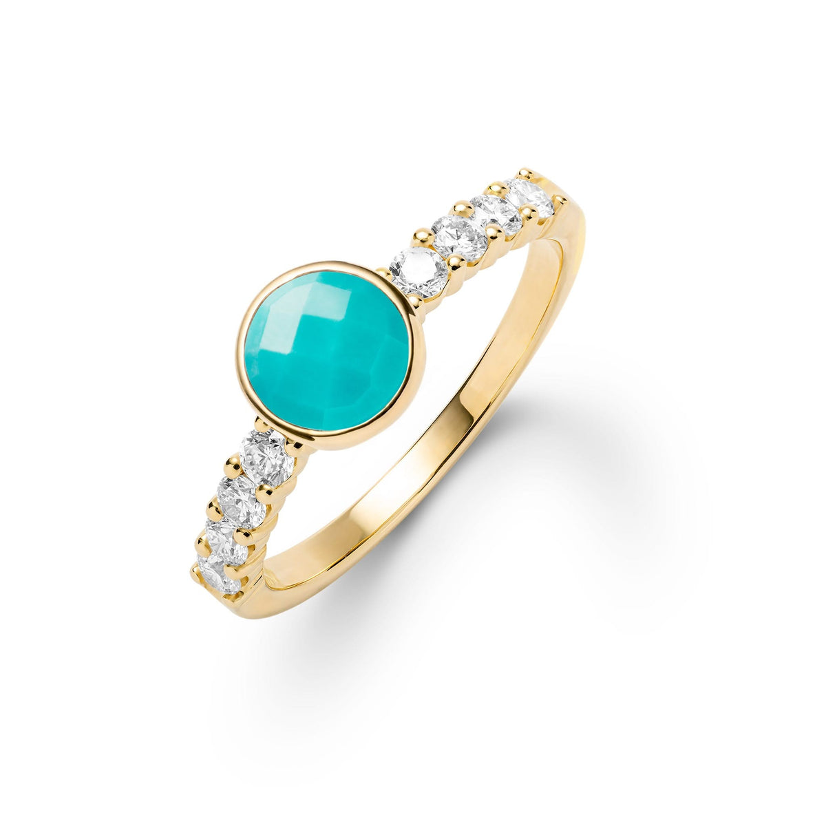 Rosecliff Grand Turquoise Ring in 14k Gold (December)