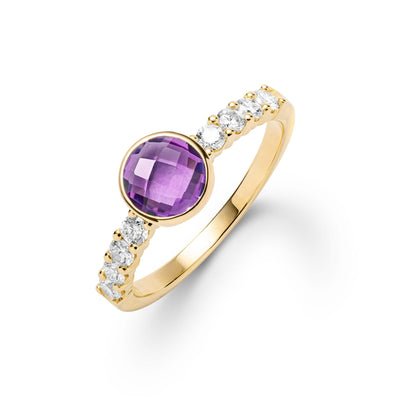 Rosecliff Grand Amethyst Ring in 14k Gold (February)