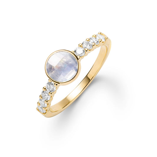 Rosecliff Grand Moonstone Ring in 14k Gold (June)