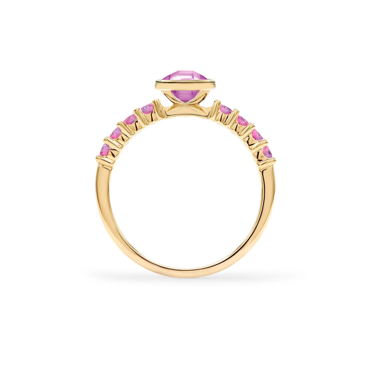 Rosecliff Grand Pink Sapphire Ring in 14k Gold (October)