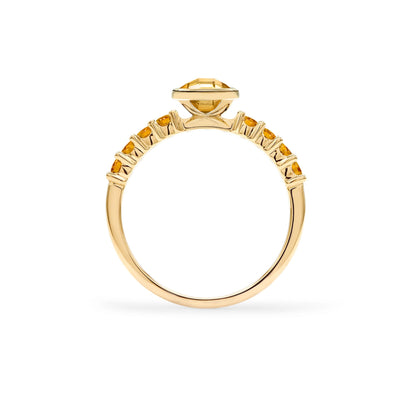 Rosecliff Grand Citrine Ring in 14k Gold (November)