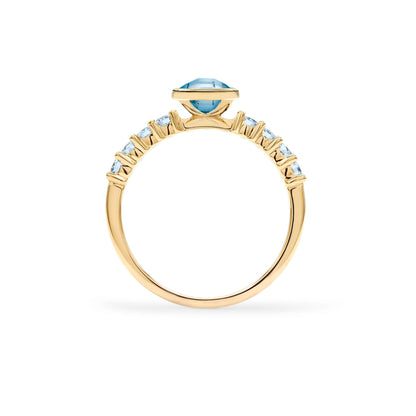 Rosecliff Grand Nantucket Blue Topaz Ring in 14k Gold (December)