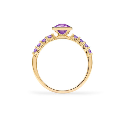 Rosecliff Grand Amethyst Ring in 14k Gold (February)