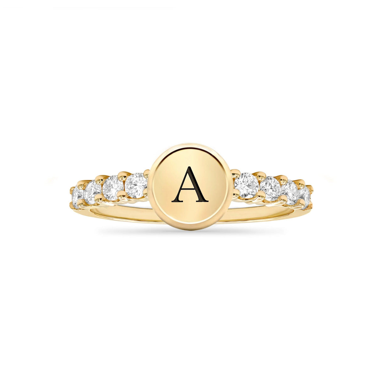 Rosecliff Letter Diamond Ring in 14k Gold (April)