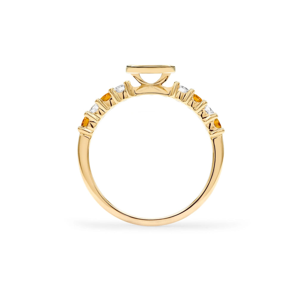 Rosecliff Letter Diamond & Citrine Ring in 14k Gold (November)