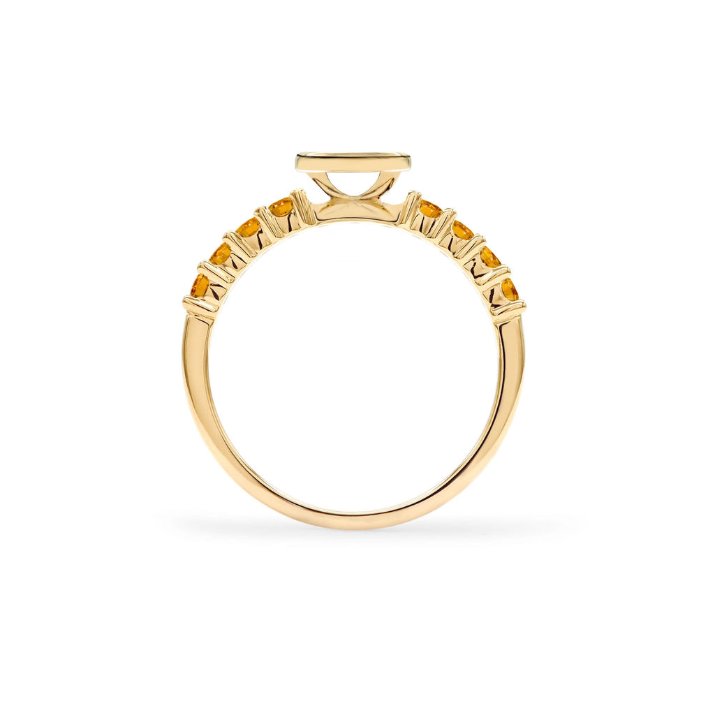 Rosecliff Letter Citrine Ring in 14k Gold (November)